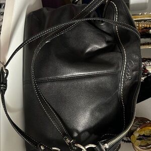 Coach Black Leather Shoulder Bag